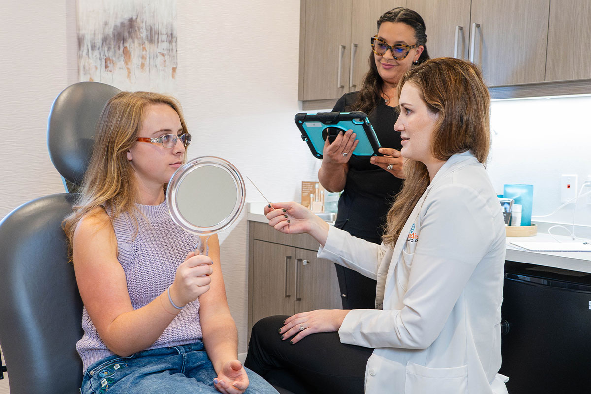 person in sarasota about to get coolpeel treatment